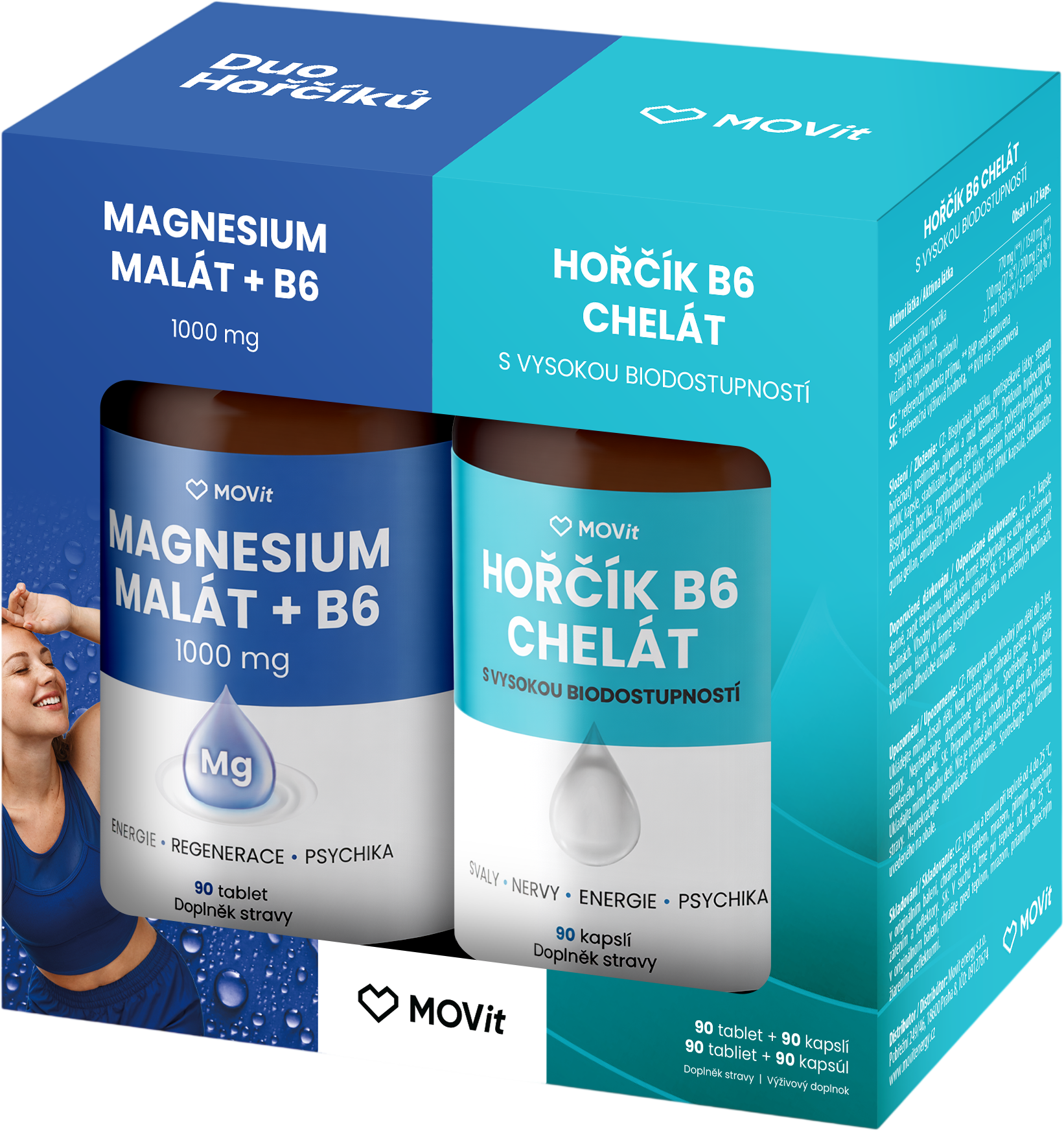 MOVit Energy Duo horčíkov - Malát & Bisglycinát 90 tabliet