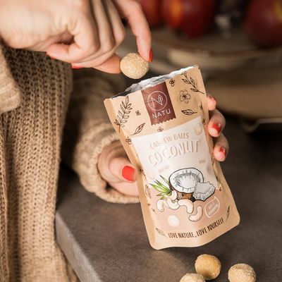 Natu Kokosové guličky s kešu krémom 70 g