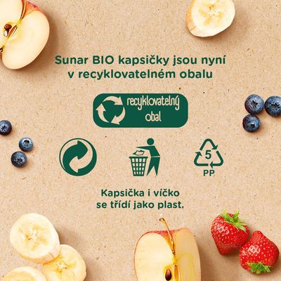 Sunar BIO ovocná kapsička jablko, banán 4m+ 100 g
