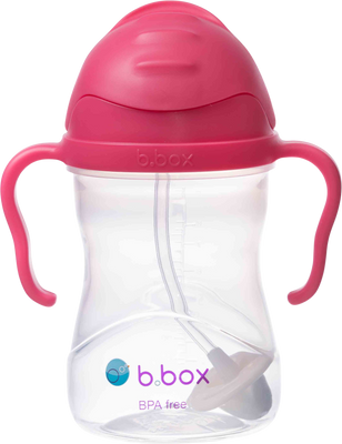 B.box Hrnček so slamkou malina 240 ml