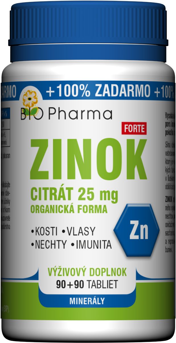 Bio Pharma Zinok Forte 25 mg 180 tabliet