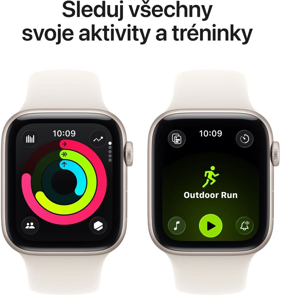 Apple Watch SE 3 44mm Hviezdne biely hliník s hviezdne bielym športovým remienkom M/L