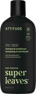 Attitude Pánsky posilňujúci šampón a kondicionér 2v1 Super leaves Matcha a Bergamot 415 ml
