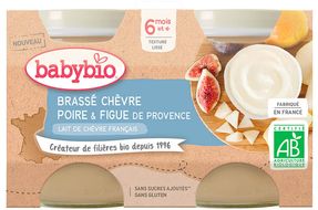 Babybio Brassé z kozieho mlieka + hrušky + figy 2 x 130 g