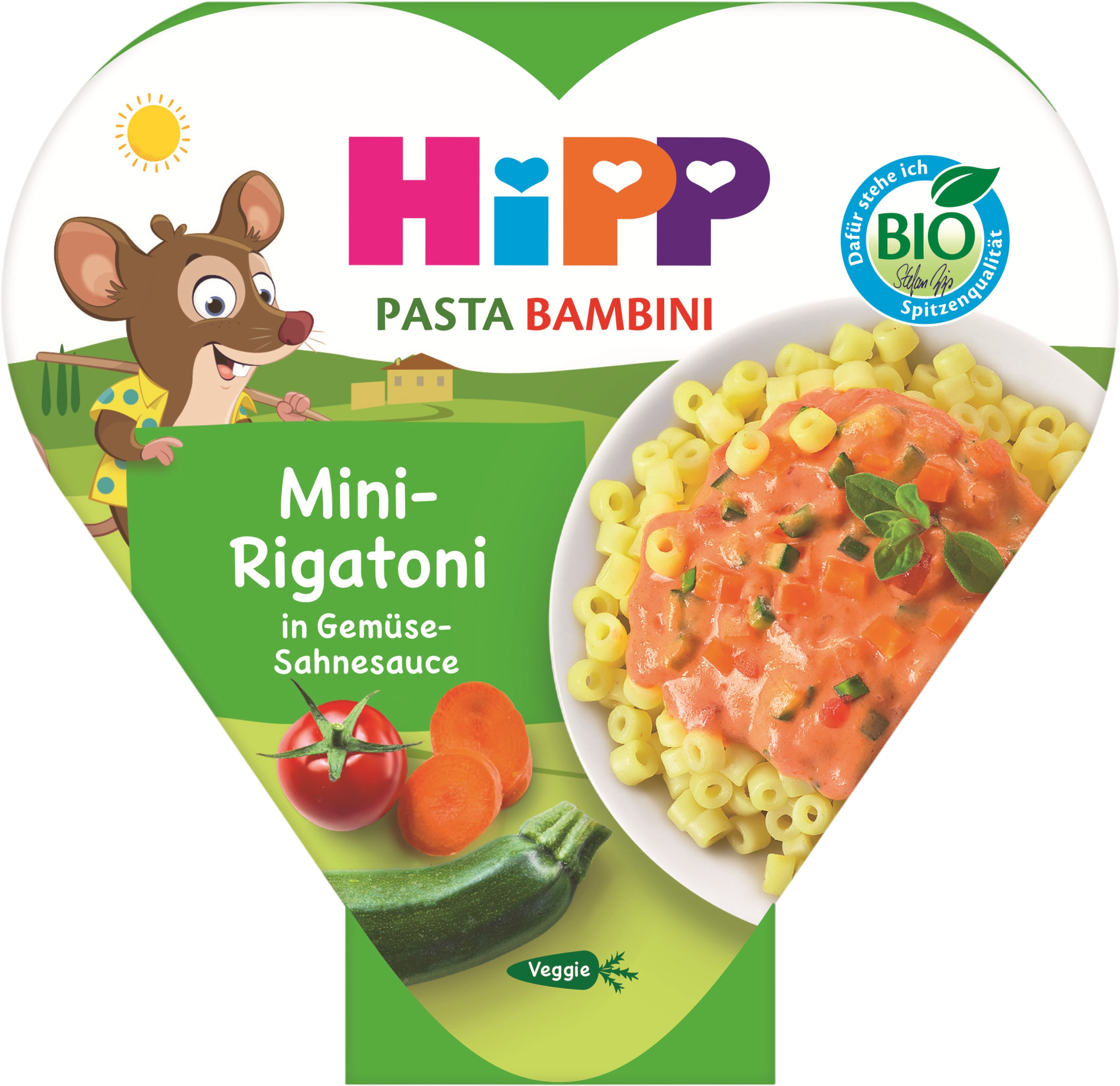 HiPP BIO Mini-Rigatoni so zeleninou v smotanovej omáčke 250 g