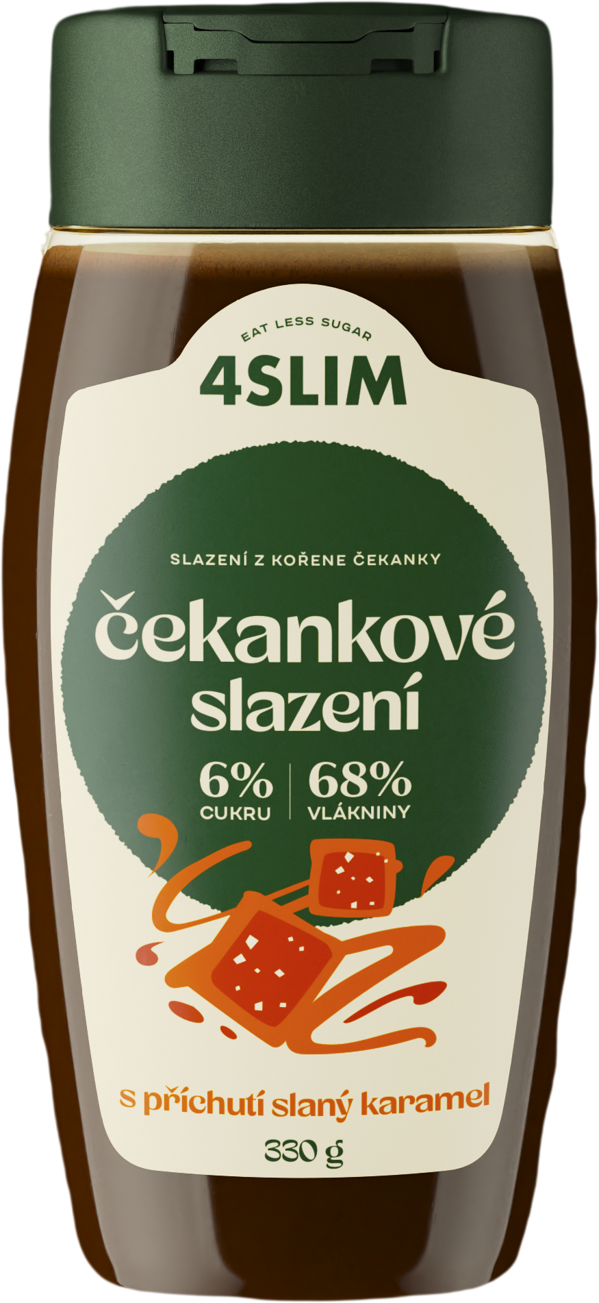 4Slim Čekankové sladidlo s príchuťou slaného karamelu 330 g