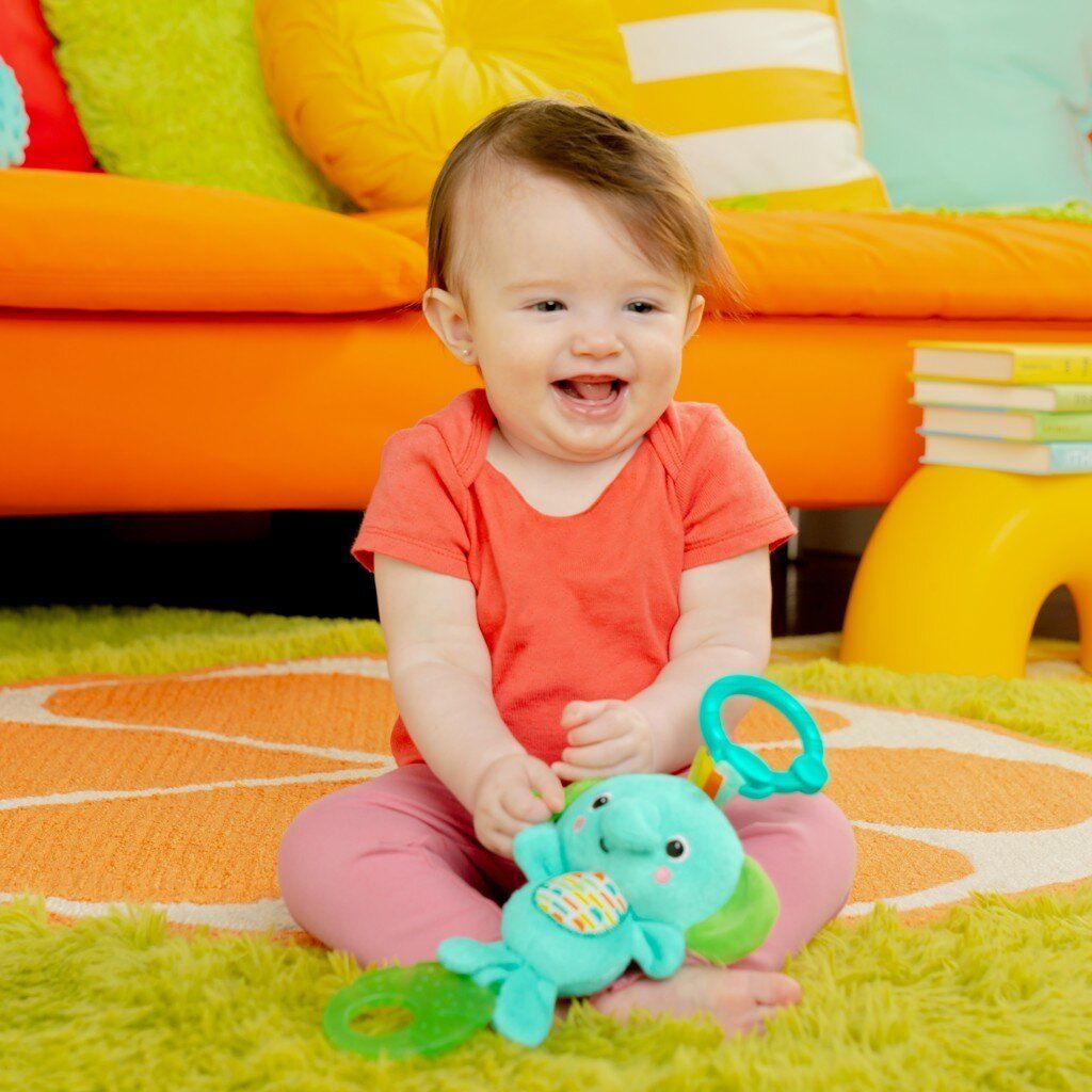 Bright Starts Hračka s melódiou na C krúžku Tug Tunes™ slon 0m+