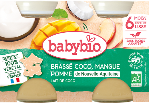 Babybio desiata z kokosového mlieka s mangom a jablkom 2 x 130 g