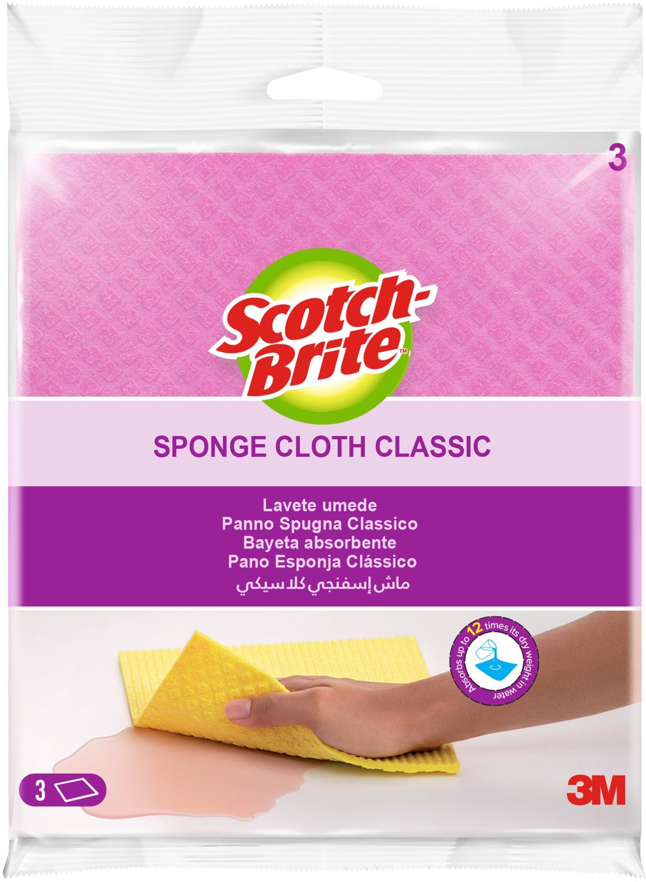 3M Scotch-Brite™ Classic hubová utierka, farebný mix 3 ks