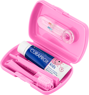 Curaprox Travel set KIDS ružový