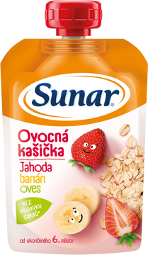 Sunar kašička ovocná kapsička banán, jahoda, ovsené vločky 6m+ 120 g