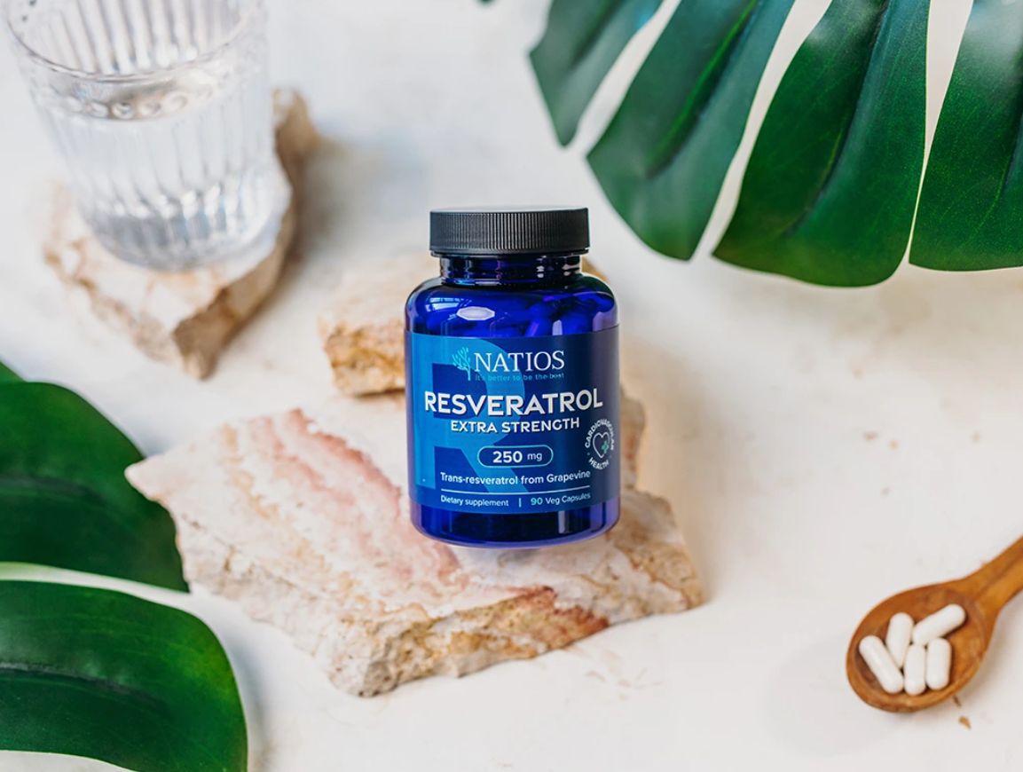 Natios Resveratrol, Extra Strength, 250 mg, 90 kapsúl