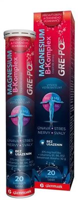 Glenmark Magnesium B-komplex GRE-PO 20 šumivých tabliet
