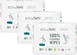 Eco by Naty ECO vlhčené obrúsky bez vône - splachovateľné - výhodné balenie 3 x 56 ks