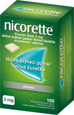 Nicorette ® Classic Gum 2 mg, liečivé žuvačky 105 ks