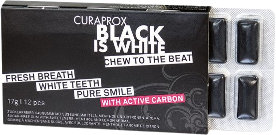 Curaprox Žuvačky Black Is White 12 ks