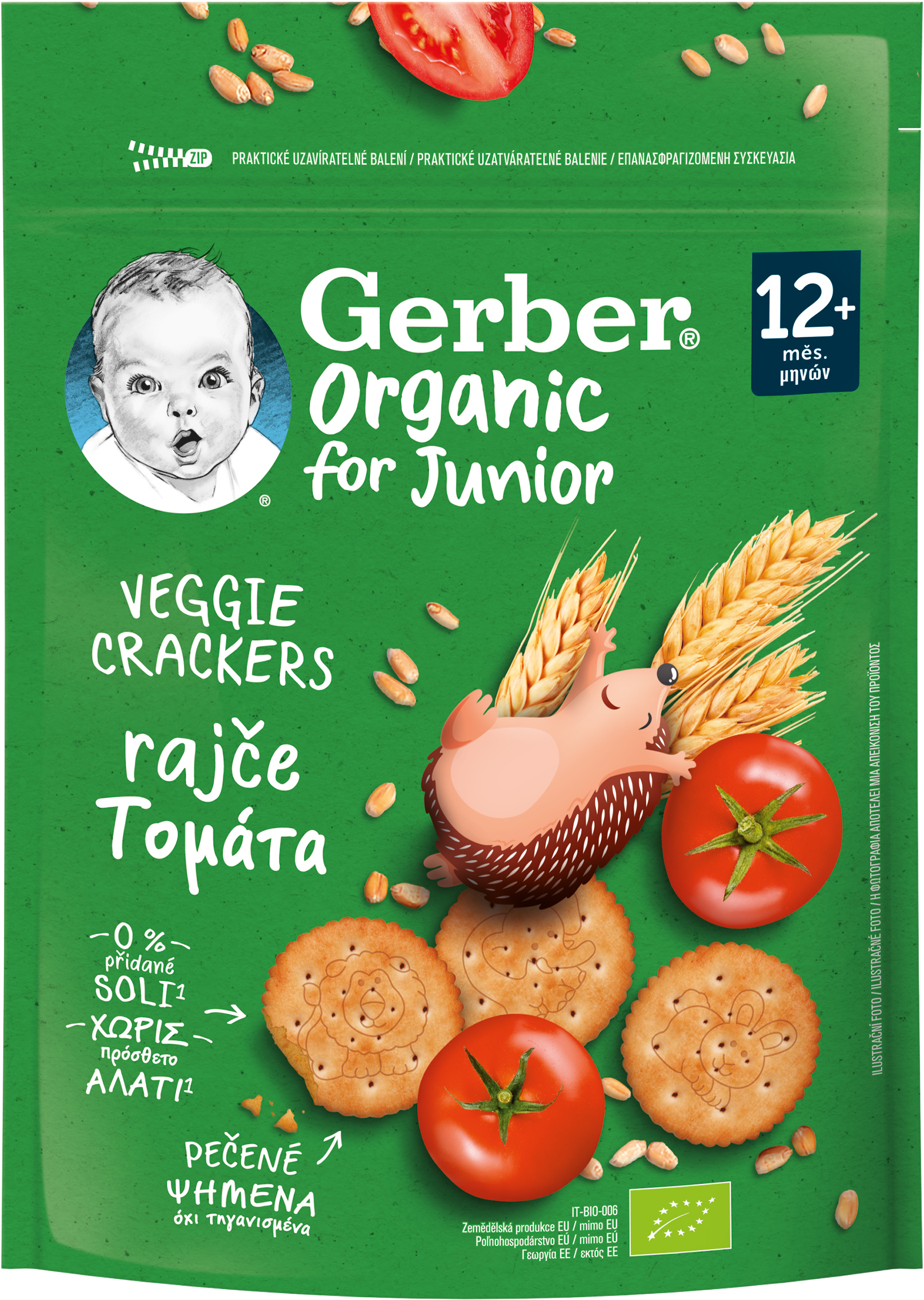 Gerber Organic Junior Veggie krekry s paradajkami 100 g