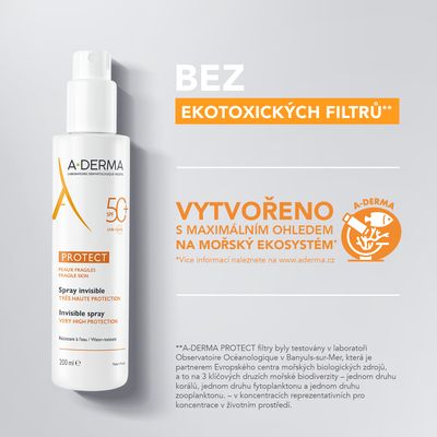 A-Derma Protect transparent sprej SPF50+, 200 ml