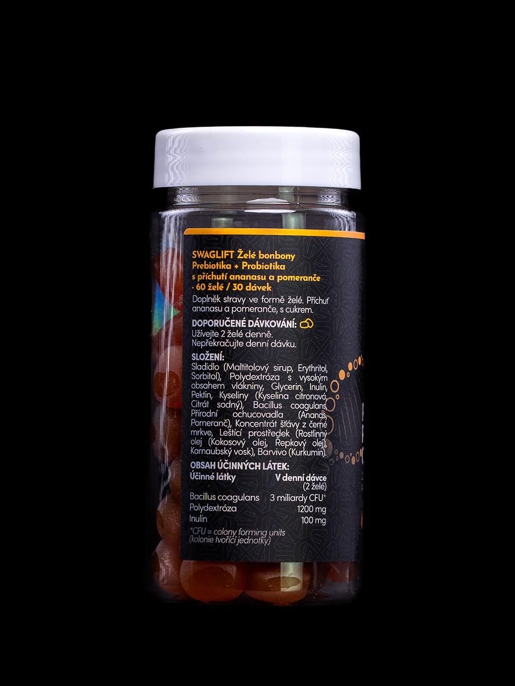 Swaglift Pre & probiotic gummies s príchuťou ananasu a pomaranča 60 ks