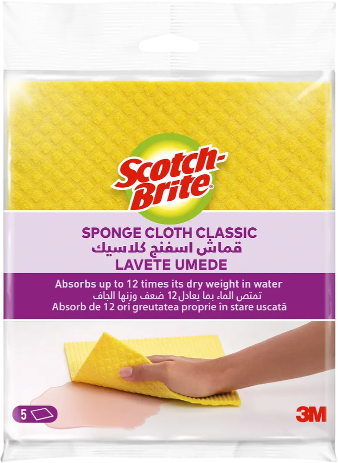 3M Scotch-Brite™ Classic hubková utierka, žltá 5 ks