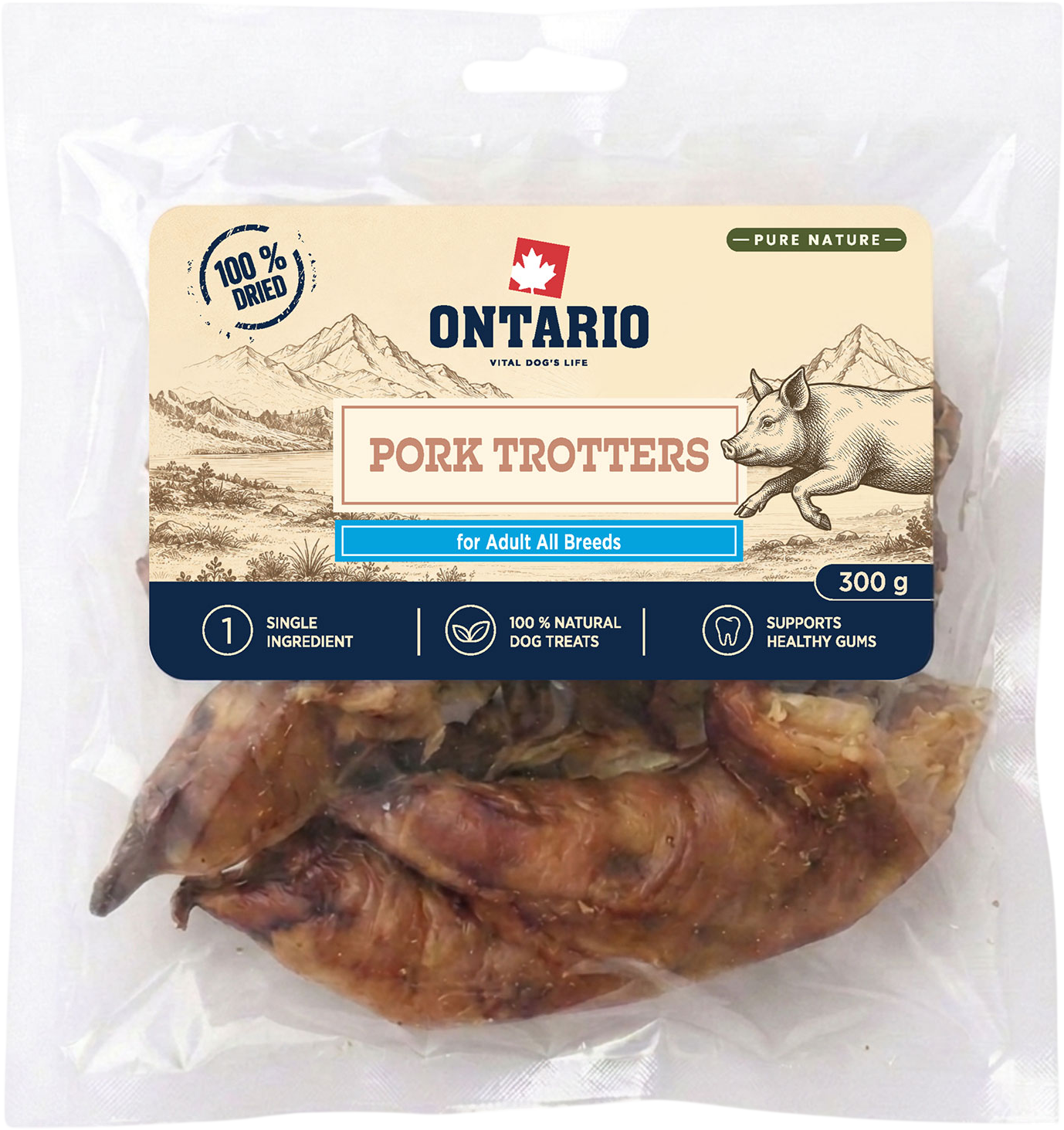 Ontario Pochúťka Pure Nature sušené bravčové nožičky 300 g
