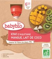 Babybio doypack kiwi, mango, kokosové mlieko 4 x 90 g