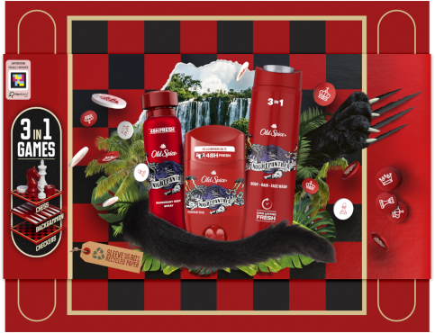 Old Spice Gamebox Night Panther s dezodorantom v spreji 150ml, tuhým dezodorantom 50ml a sprchovacím gélom 400ml