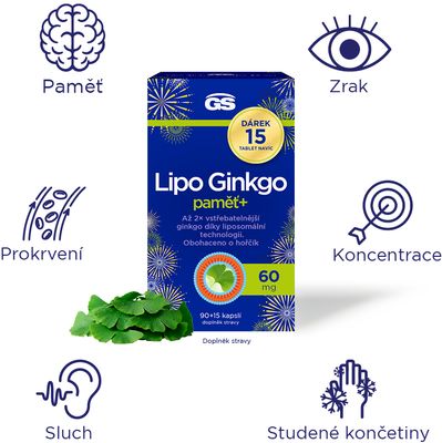 GS Lipo Ginkgo pamäť+ 105 kapsúl