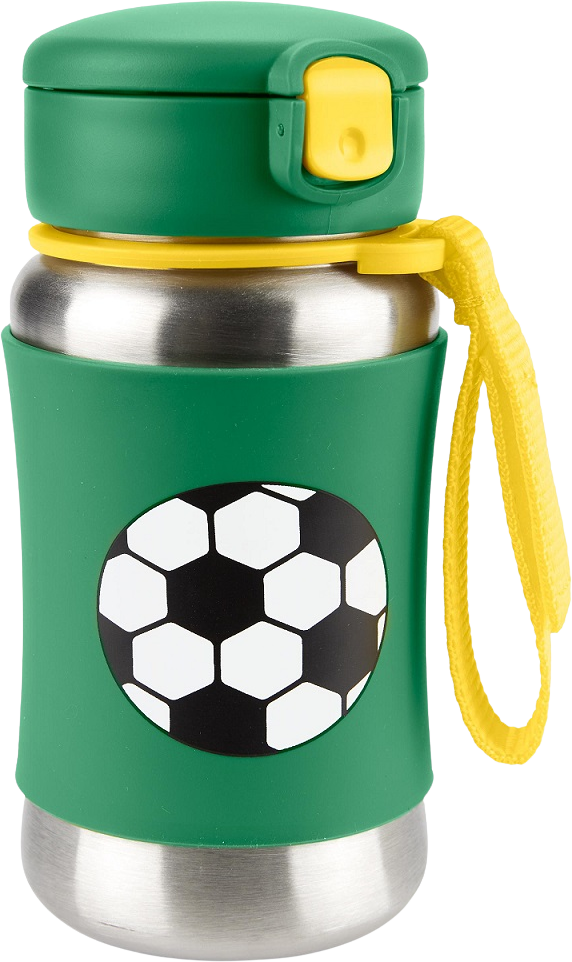 Skip Hop Spark Style Fľaša s brčkom na vodu Futbal 12m+, 350 ml