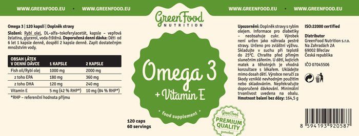 GreenFood Nutrition Omega 3 120 kapsúl