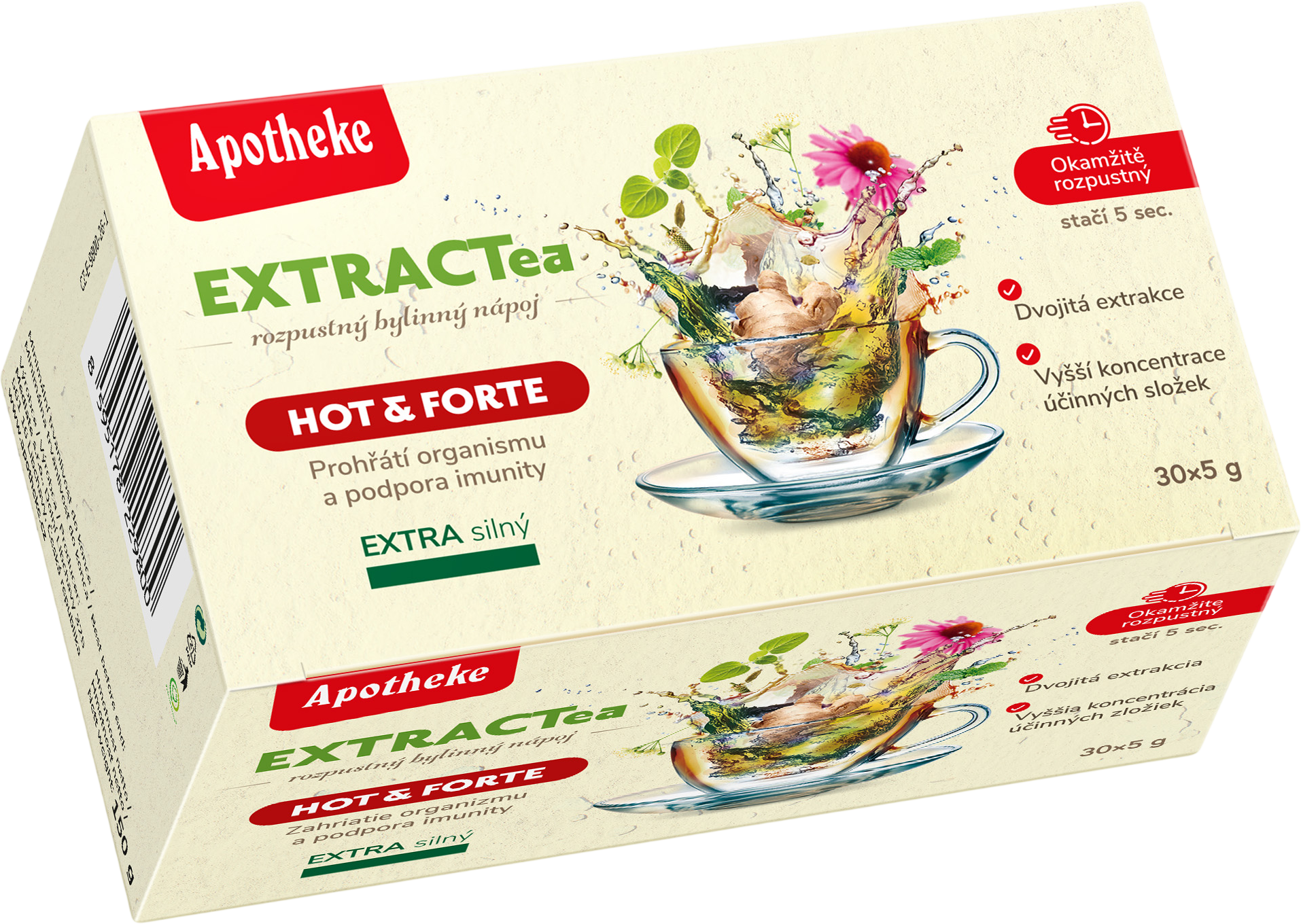Apotheke EXTRACTea Hot&Forte 30 x 5 g