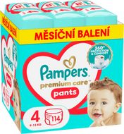 Pampers Premium Care Plienkové Nohavičky, veľkosť 4, 9kg-15kg 114 ks