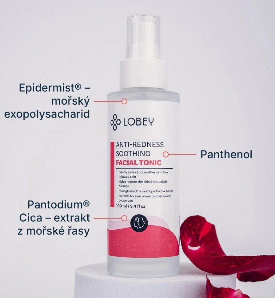 Lobey Upokojujúce pleťové tonikum na začervenanie pleti 100 ml