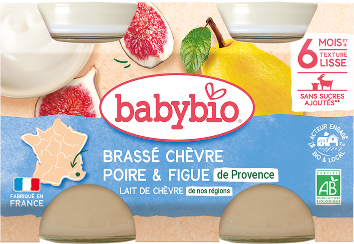Babybio desiata z kozieho mlieka hruška, figa 2 x 130 g