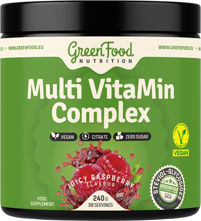 GreenFood Nutrition VitaMin Complex šťavnatá malina 240 g