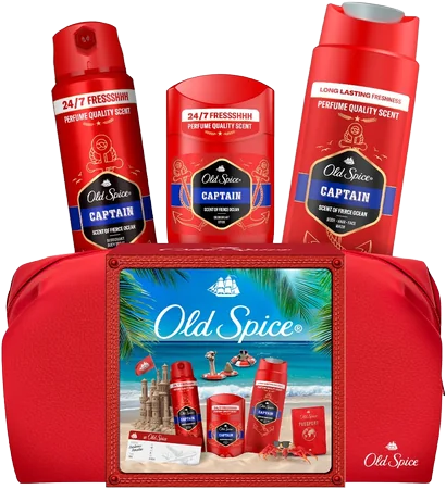Old Spice Xmass sada Captain v taštičce deodoranty a sprchový gel