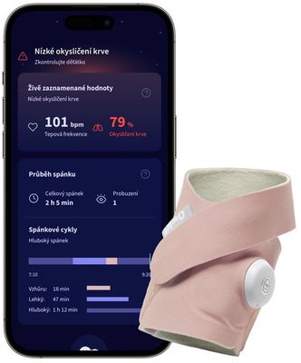 Owlet Ponožka inteligentná Dream Sock - matne ružová 1 ks