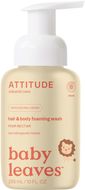 Attitude Baby Leaves Detská sprchová pena (2v1) s vôňou hruškovej šťavy 295 ml