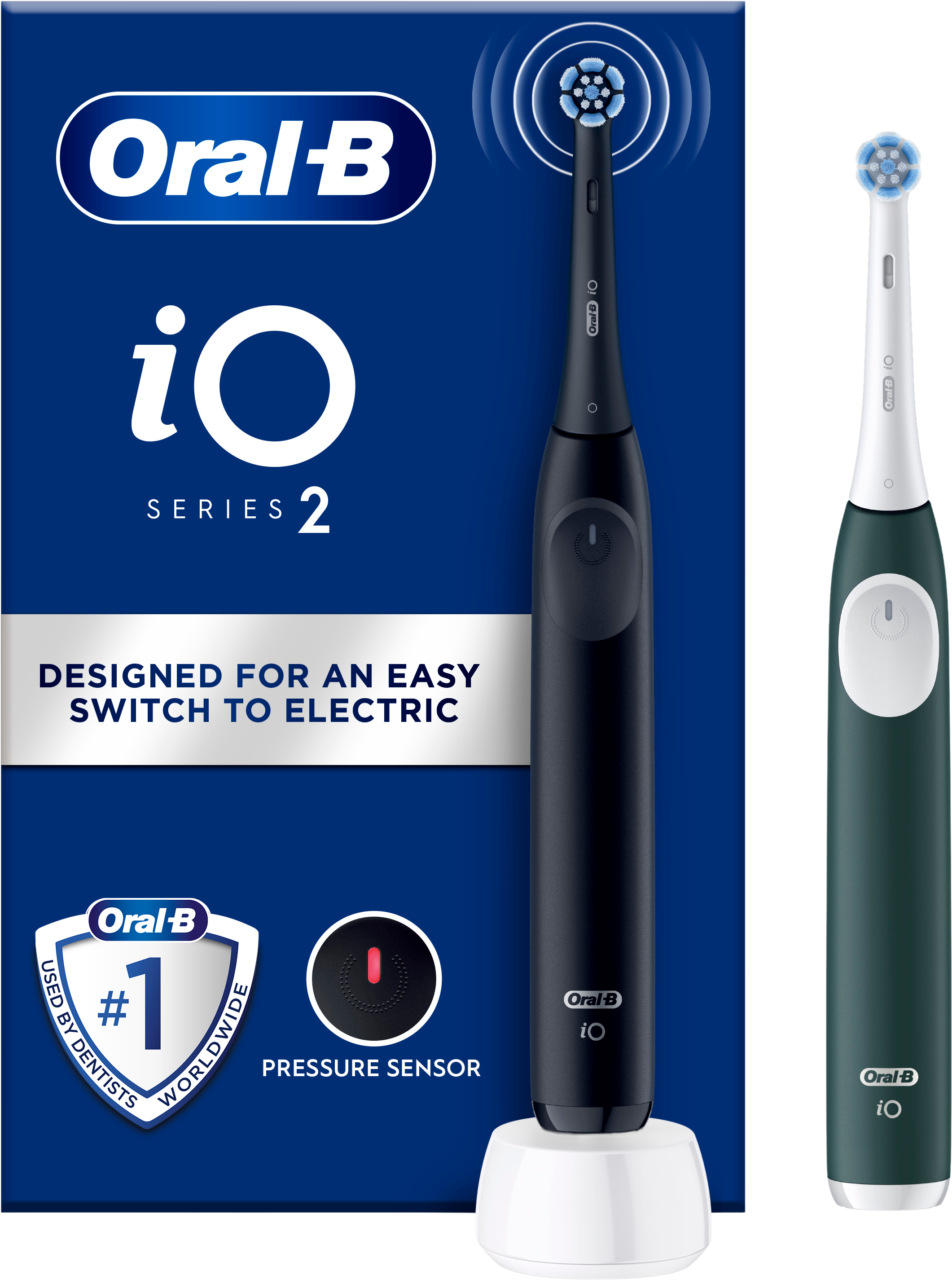 Oral-B iO 2 Night Black & Forest Green Elektrické zubné kefky 2 ks