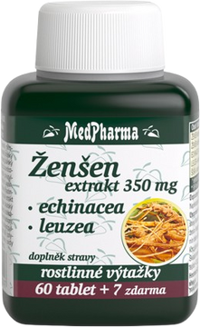MedPharma Ženšen 350 mg + Echinacea + Leuzea 67 tablet