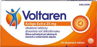 Voltaren Actigo Extra 25mg na bolesť svalov a kĺbov 20 tabliet