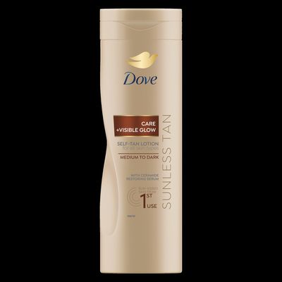 Dove Care&Glow samoopaľovacie mlieko Dark 400 ml