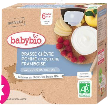 Babybio desiata z kozieho mlieka s jablkom a malinami 4 x 85 g