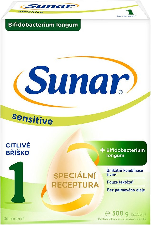 Sunar Sensitive 1 počiatočné dojčenské mlieko 500 g