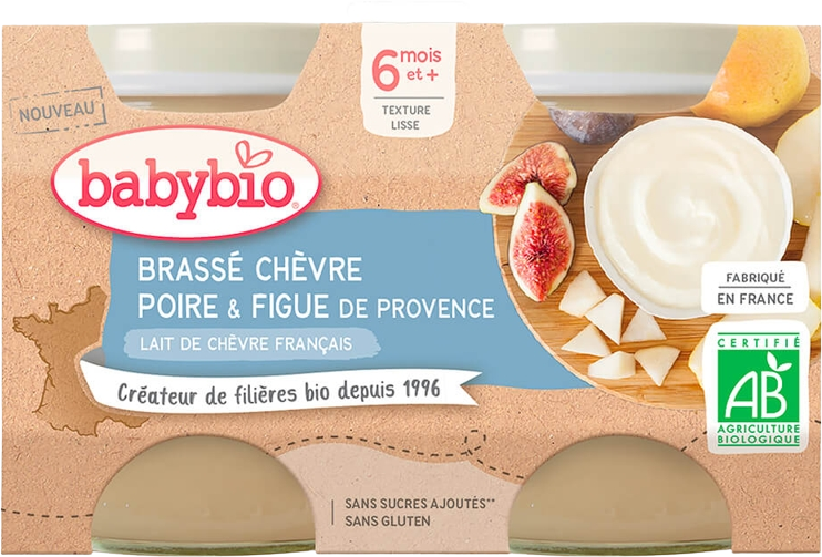 Babybio Brassé z kozieho mlieka + hrušky + figy 2 x 130 g