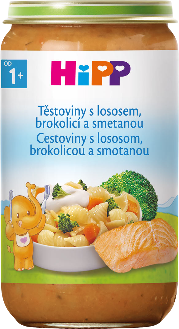 HiPP BIO Menu cestoviny s lososom, brokolicou a smotanou 250 g