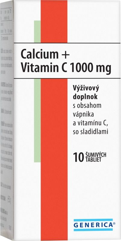 Generica Calcium + Vitamin C 1000 mg 10 šumivých tabliet