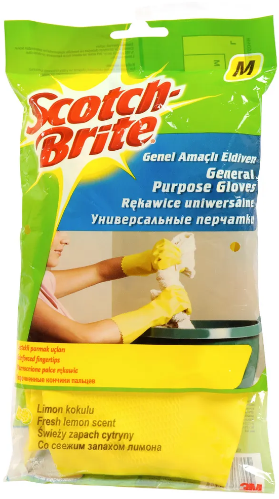 3M Scotch-Brite™ Univerzálne rukavice, veľkosť M, citrónová vôňa