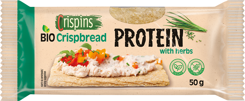 Crispins BIO proteínový krehký plátok s bylinkami 50 g