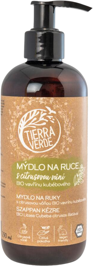 Tierra Verde Tekuté mydlo na ruky s vôňou BIO vavrínu kubébového 290 ml
